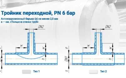 Тройник переходной, PN 6 бар